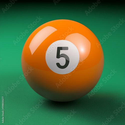 Obraz na płótnie orange pool ball number five w salonie