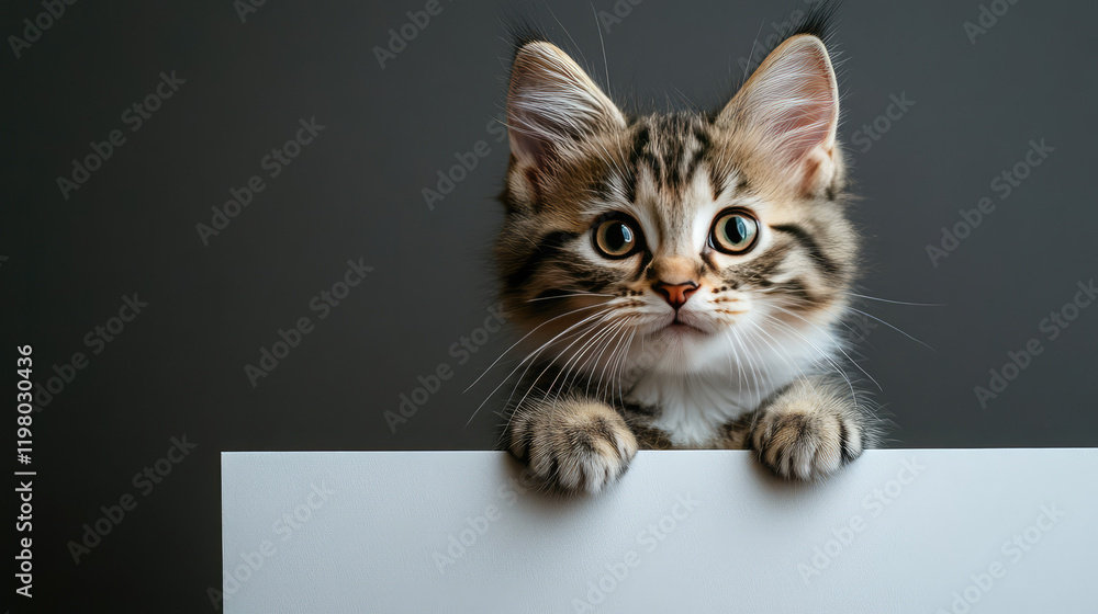 sign blank holding cat animal in soft clothes empty display board poster banner advertising background poster white happy message sign blank holding cat animal in soft clothes empty display board poster banner advertising background poster white happy message