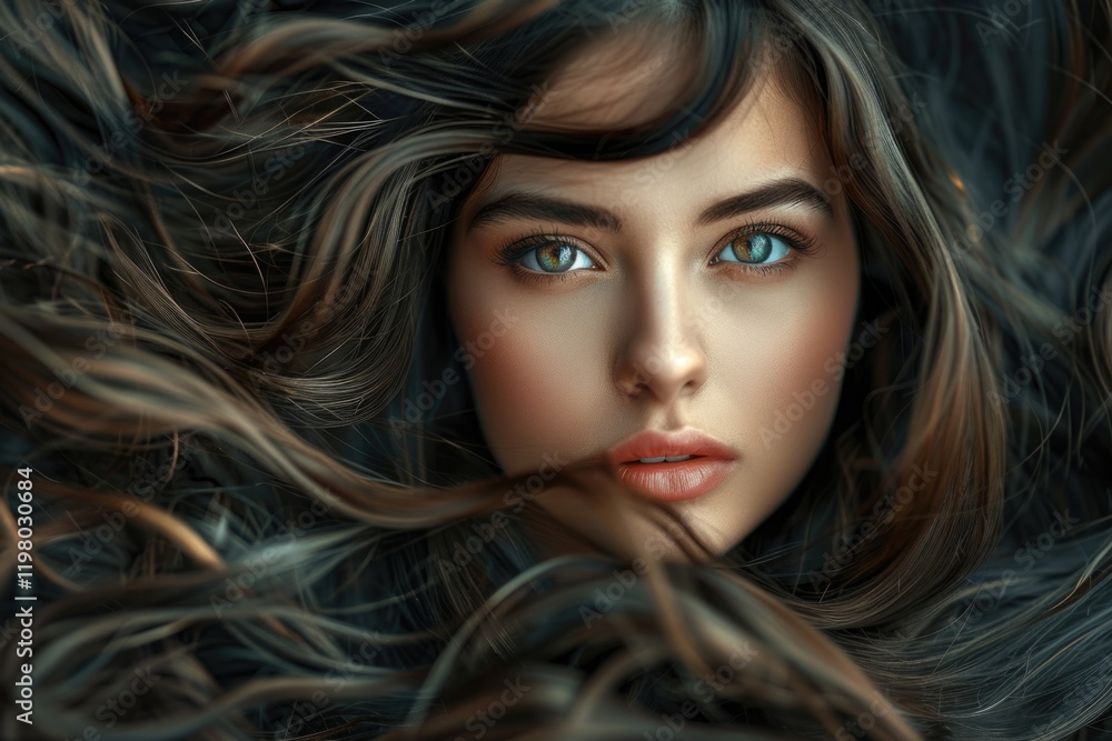 Beautiful brunette model with healthy long hairstyle. Beautiful brunette model with healthy long hairstyle.