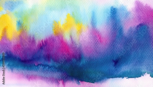 Vibrant Watercolor Abstraction A Whimsical Journey into the Abstract Realm, Showcasing Rich Hues and Textures through the Masterful Brush Strokes of a Hand Painted Watercolor Artwork. photo