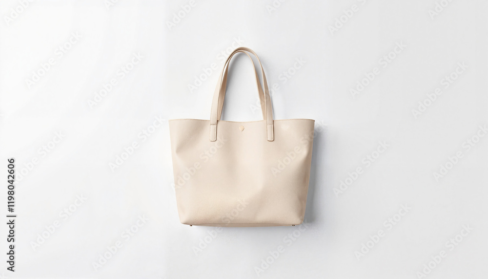 Minimalist handbag mockup on plain white background, elegant design Minimalist handbag mockup on plain white background, elegant design
