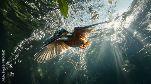 Wallpaper Mural Kingfisher diving into water
 Torontodigital.ca