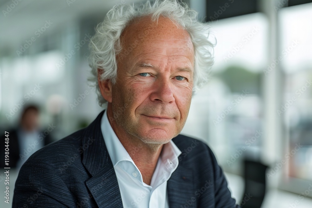 Up-Close Headshot of a Self-Assured Senior Businessman in a Professional Office Environment Up-Close Headshot of a Self-Assured Senior Businessman in a Professional Office Environment