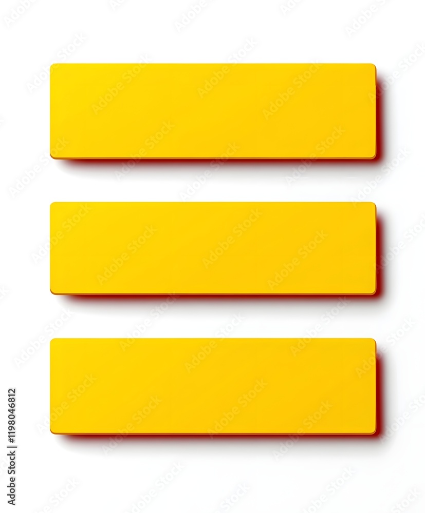 Three Horizontal Yellow Blank Rectangles Design Three Horizontal Yellow Blank Rectangles Design