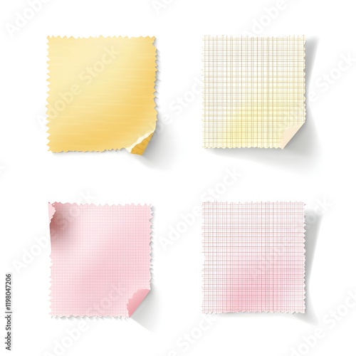 Wallpaper Mural Four Torn Paper Sheets Displaying Different Textures and Colors Torontodigital.ca