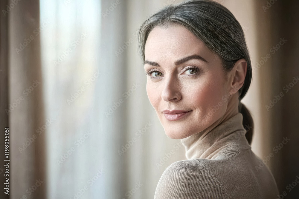Graceful Woman with Gray Hair in Soft Lighting
Graceful Woman with Gray Hair in Soft Lighting