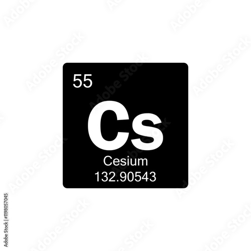 periodic table Cesium glyph icon