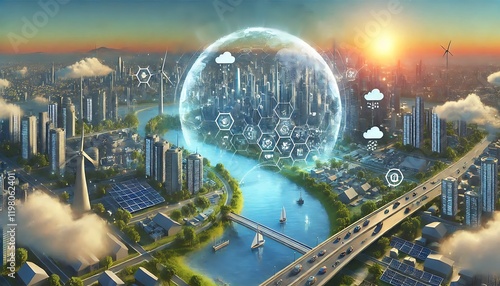 Digital twin ecosystems optimizing climate resilient infrastructure for urban planning.