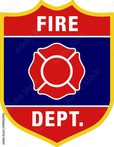 Fire Department Shield Representing Firefighters and First Responders