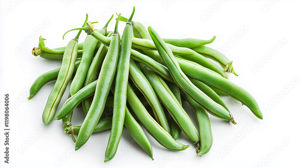 Whole Green beans on a white background
Whole Green beans on a white background