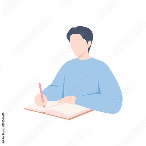 Man writing in a notebook