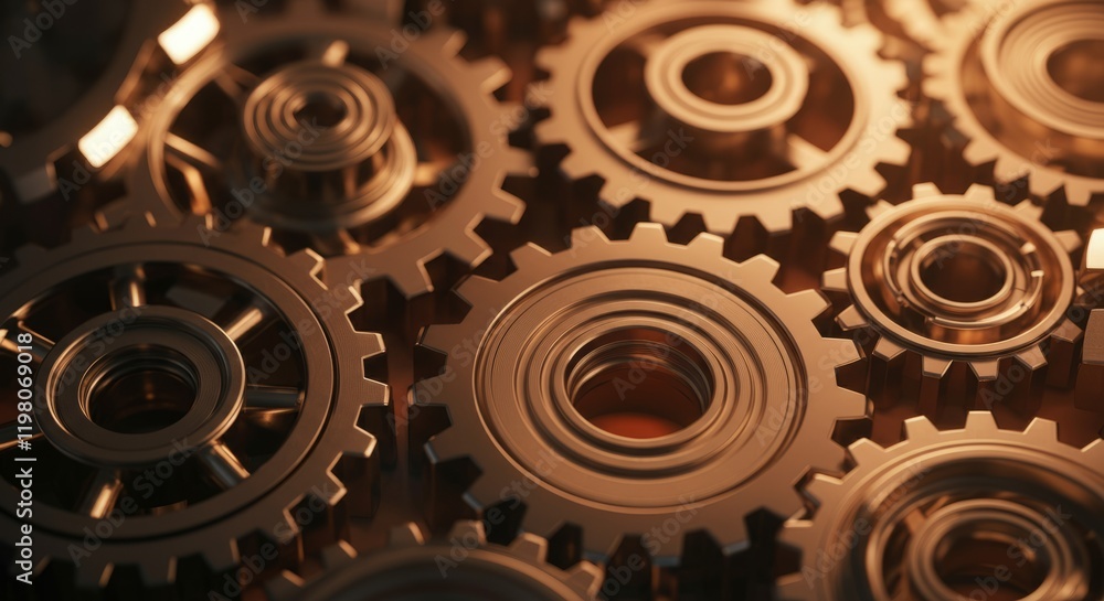 Close up of a bunch of gears with the top gear being the largest Close up of a bunch of gears with the top gear being the largest
