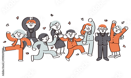スーツの人物イラストセット