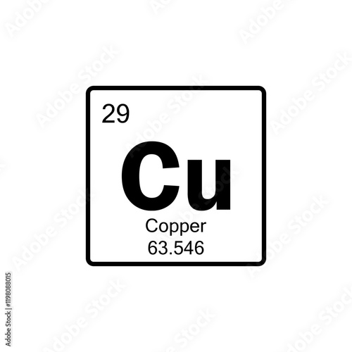 periodic table Copper line icon