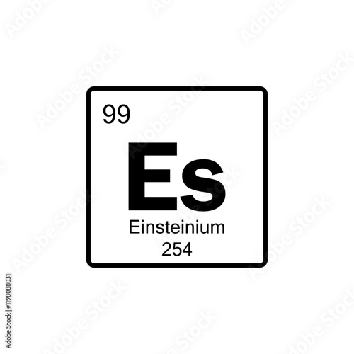 periodic table Einsteinium line icon
