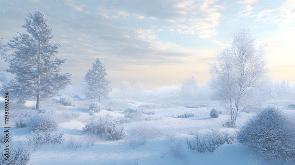 Winter landscape with frosty trees
Winter landscape with frosty trees