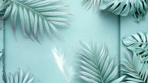 background with palm leaves	