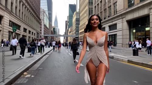 woman walking on the street