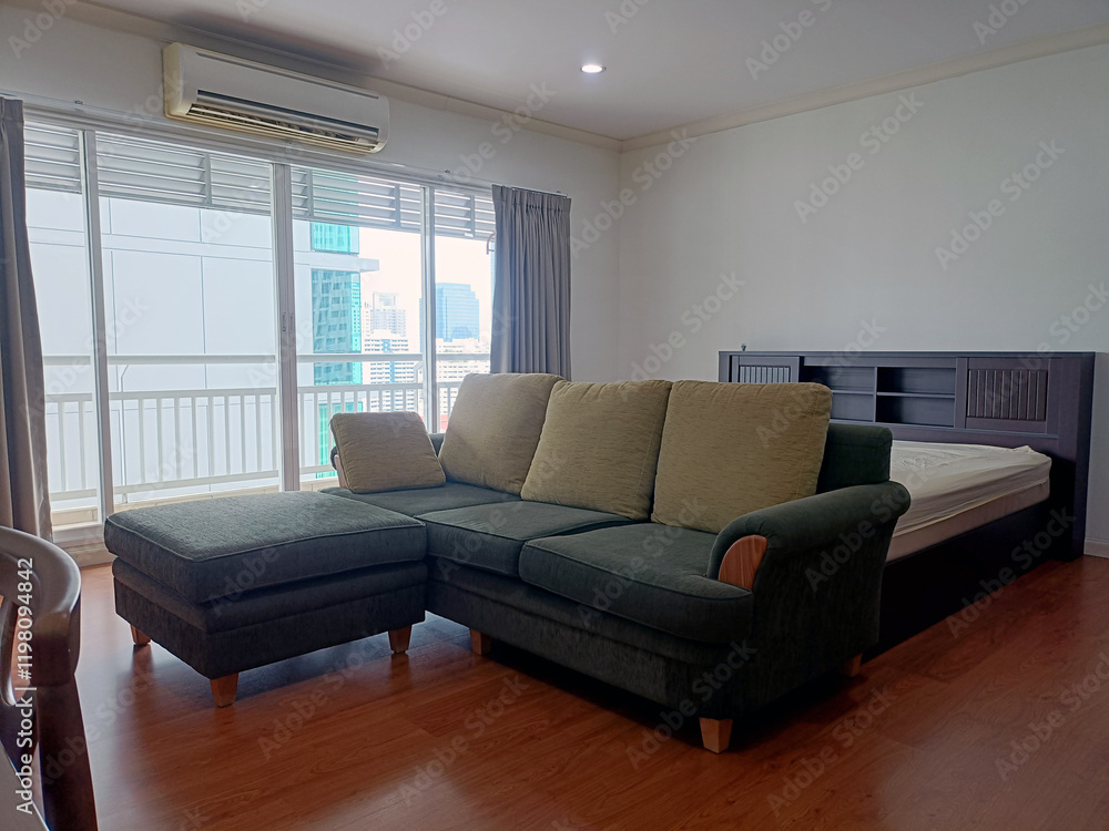 Fototapeta premium a bed room in an codominium in Bangkok