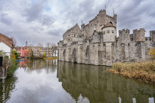 The old historic castle in the Center of Ghent, Belgium. photo