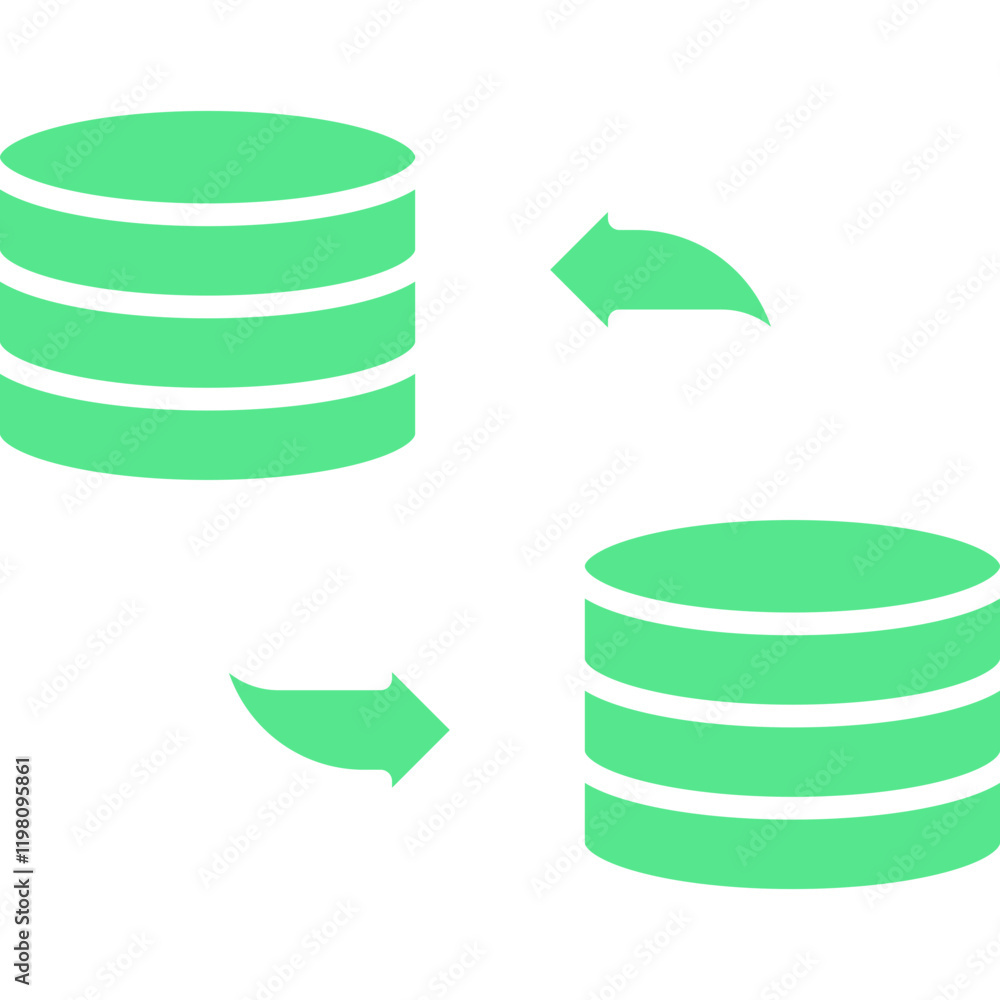 Data Exchange icon single vector illustration Data Exchange icon single vector illustration