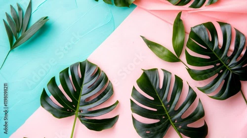 background with palm leaves	
