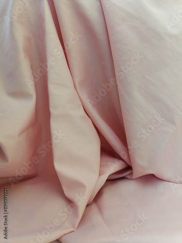 Delicate Details Crumpled Light Pink Silk Close-Up