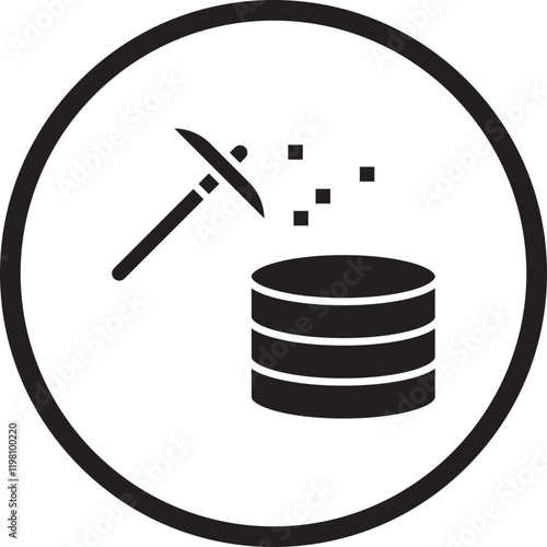 Data Mining icon single vector illustration