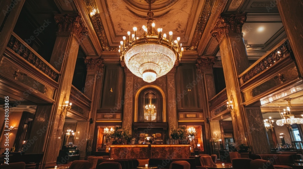 Obraz premium Opulent Grand Hotel Interior: A Luxurious Atmosphere
