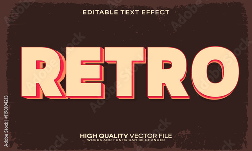 Retro classic text effect, editable text effect and vintage 3d font style bold shadow oldschool poster design