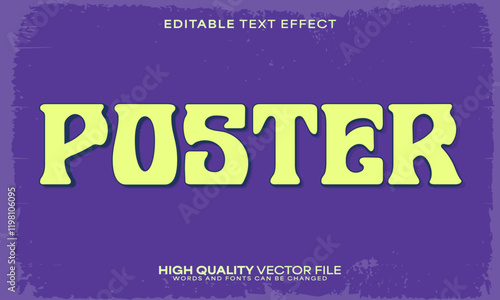 Retro classic text effect, editable text effect and vintage 3d font style bold shadow oldschool poster design