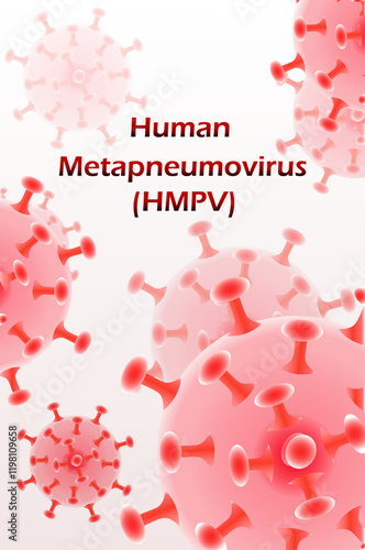 Human metapneumovirus or HMPV. Symptoms of human metapneumovirus include ough, fever, runny or stuffy nose, and sore throat. Vector illustration. Not AI generated 
