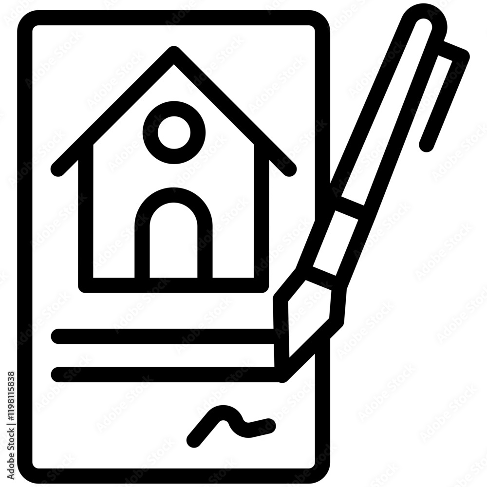 Minimalist Line Art Property Contracts Icon Minimalist Line Art Property Contracts Icon