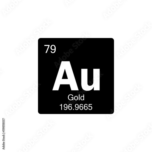 periodic table Gold glyph icon