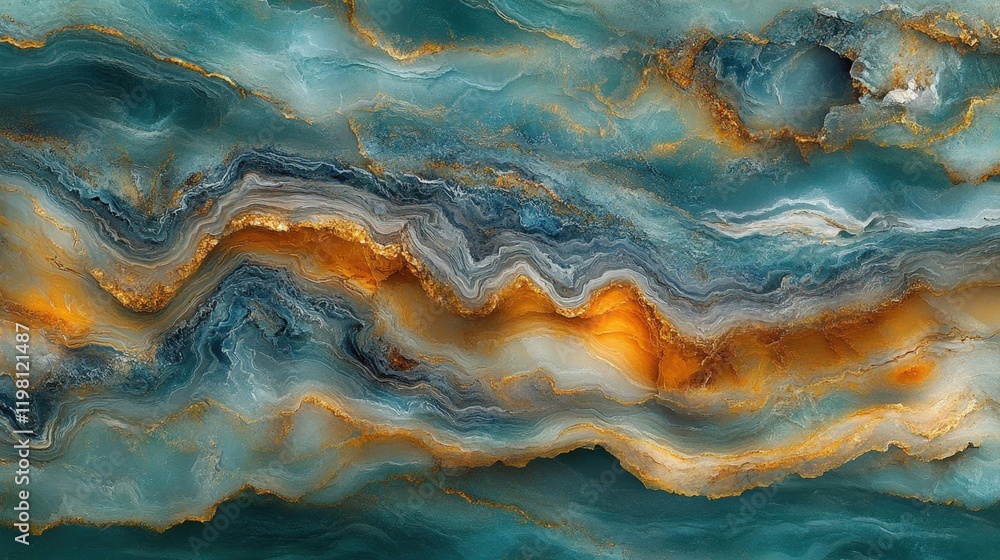 Teal and Gold Marble Texture Background: Elegant Swirls and Shimmering Details Teal and Gold Marble Texture Background: Elegant Swirls and Shimmering Details