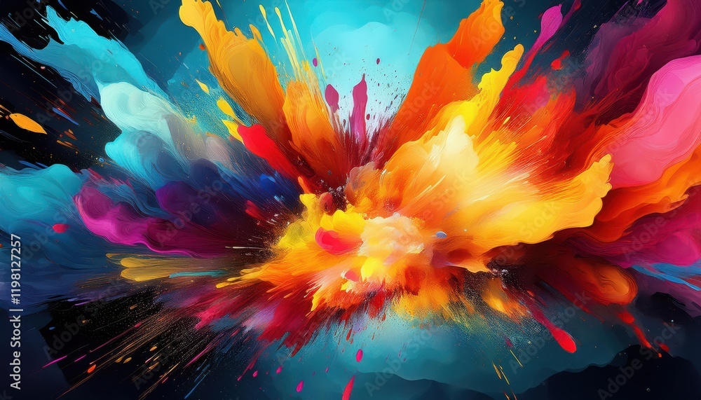 Vivid Abstract Explosion of Paint Splashes and Bursts in Motion A Celebration of Colors and Textures Vivid Abstract Explosion of Paint Splashes and Bursts in Motion A Celebration of Colors and Textures