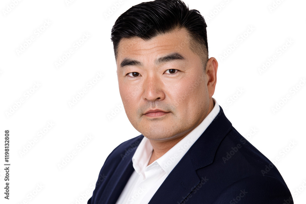Man in a suit and tie is standing in front of a white background Man in a suit and tie is standing in front of a white background