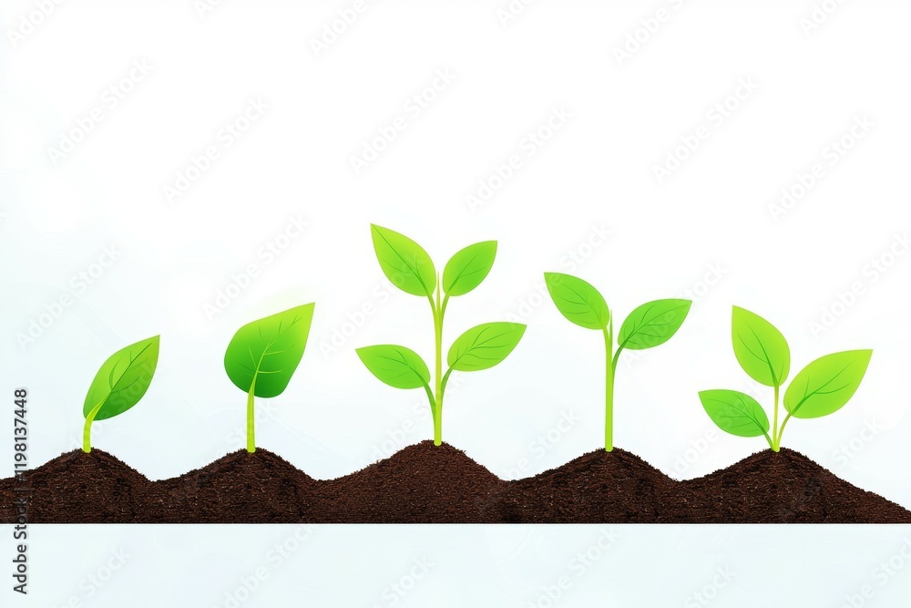 Row of green plants growing in the dirt Row of green plants growing in the dirt