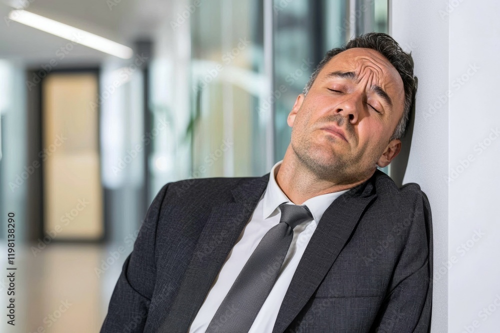 Man in a suit is sleeping on a wall Man in a suit is sleeping on a wall