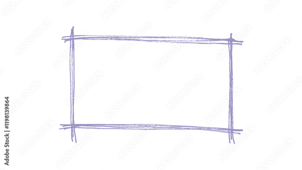 Hand-drawn outlined rectangle frame, Vector doodle marker or crayon drawing, Doodle highlighting design elements. Hand-drawn outlined rectangle frame, Vector doodle marker or crayon drawing, Doodle highlighting design elements.