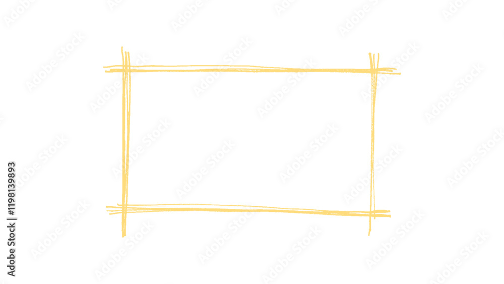 Obraz premium Hand-drawn rectangular frame, Doodle rectangular shape. Scribble pencil square text box. Vector illustration