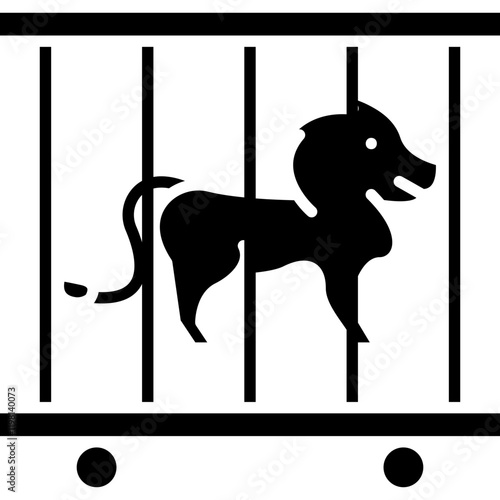 Lion in Cage icon single vector illustration