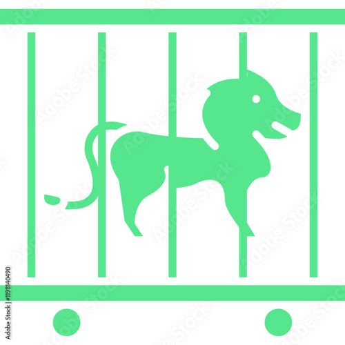 Lion in Cage icon single vector illustration