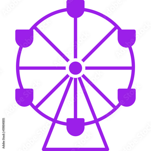 Ferris Wheel icon single vector illustration