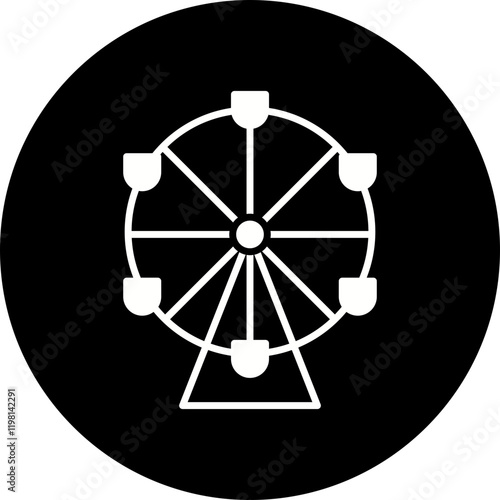 Ferris Wheel icon single vector illustration