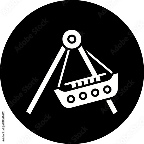 Boat Swing icon single vector illustration