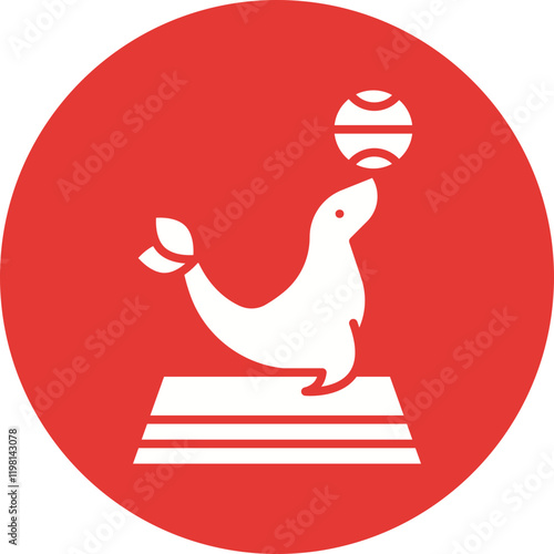 Sea Dog Performing icon single vector illustration