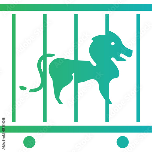 Lion in Cage icon single vector illustration
