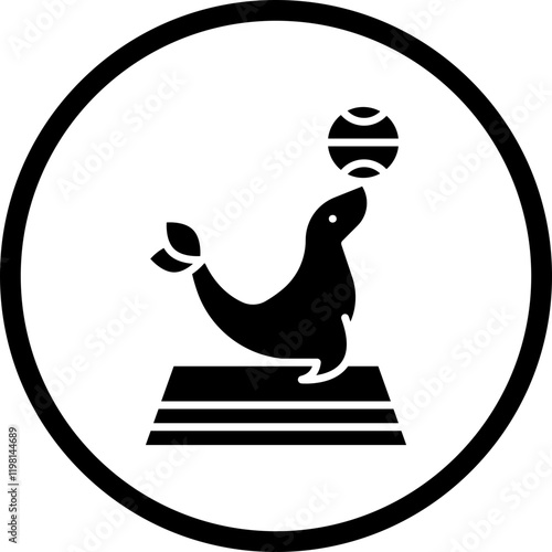 Sea Dog Performing icon single vector illustration