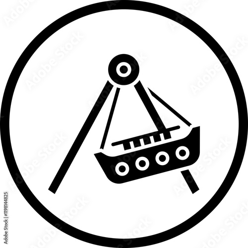 Boat Swing icon single vector illustration